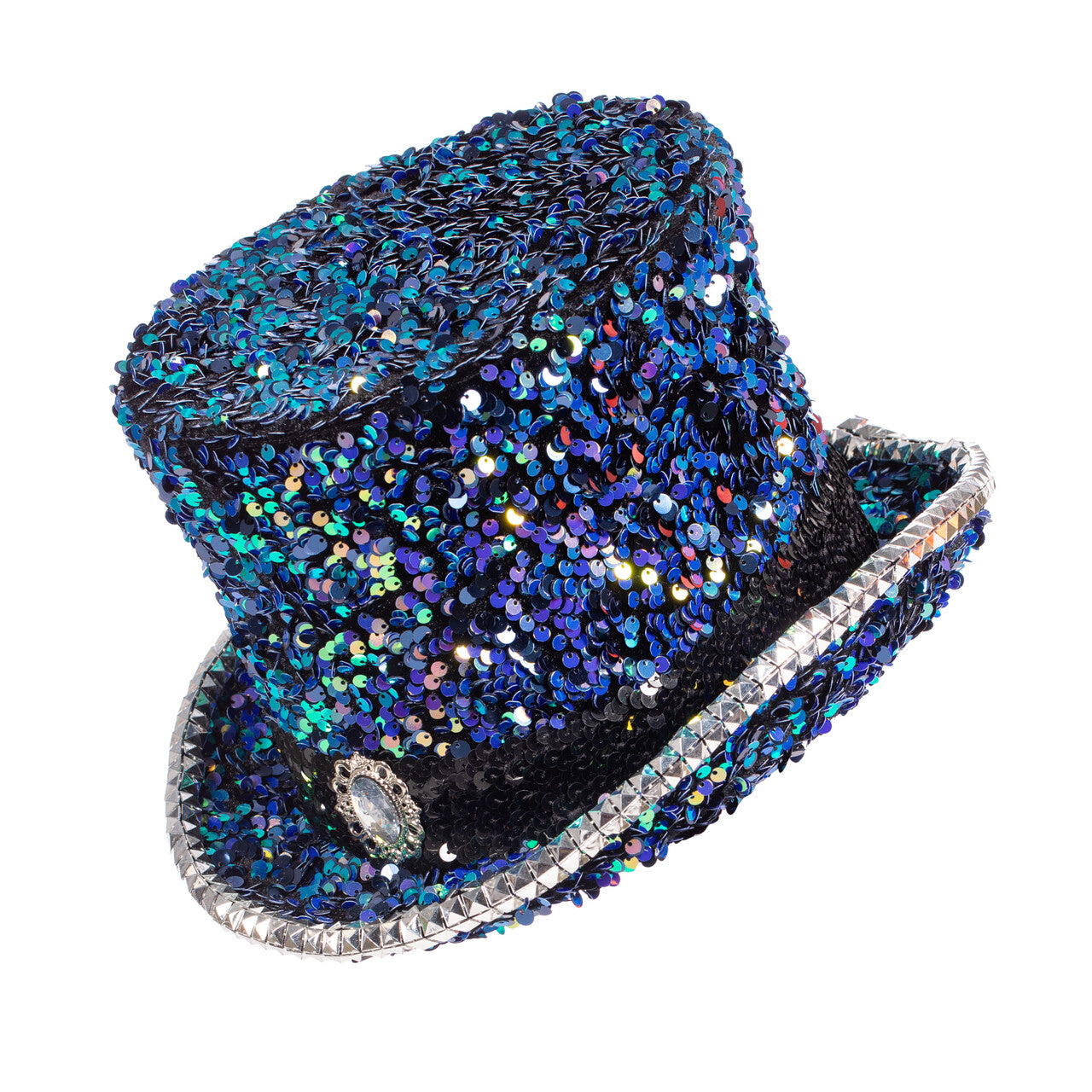 Op deze afbeelding zie je een Accessoires, van het merk Wilbers. Hoge Hoed Met Extreem Veel Pailletten Blauw