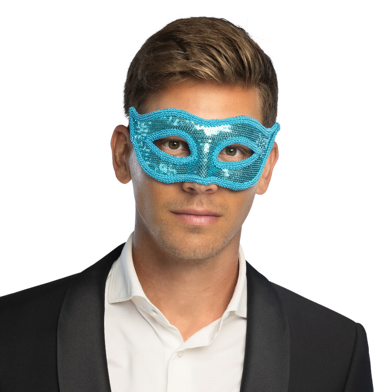 Op deze afbeelding zie je een Accessoires, van het merk Boland. Masker Venice Mystique Pailletten Masker Blauw