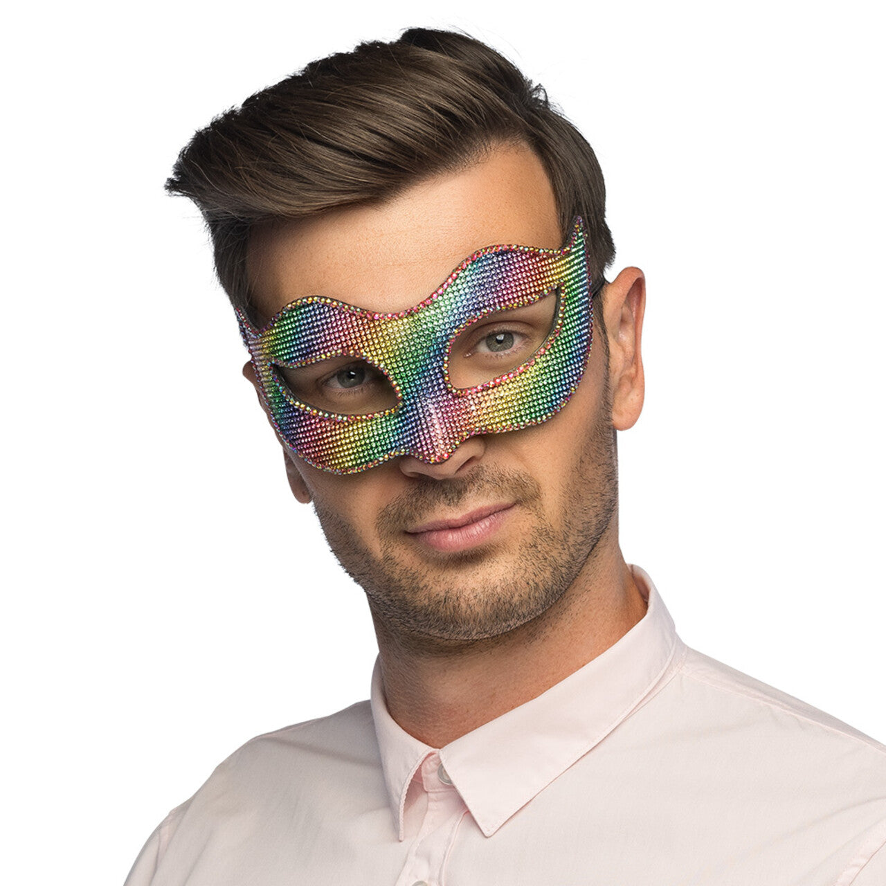 Op deze afbeelding zie je een Accessoires, van het merk Boland. Oogmasker Prisma Regenboog