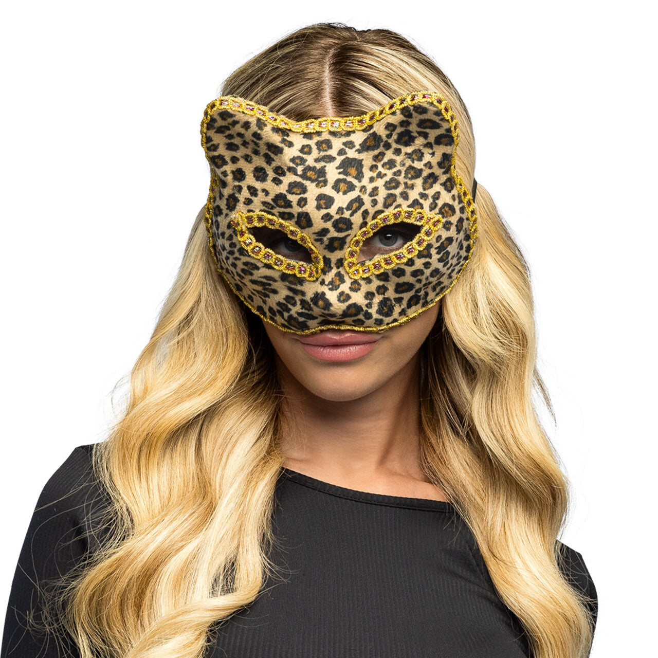 Op deze afbeelding zie je een Accessoires, van het merk Boland. Halfmasker Naughty Wild Cheetah
