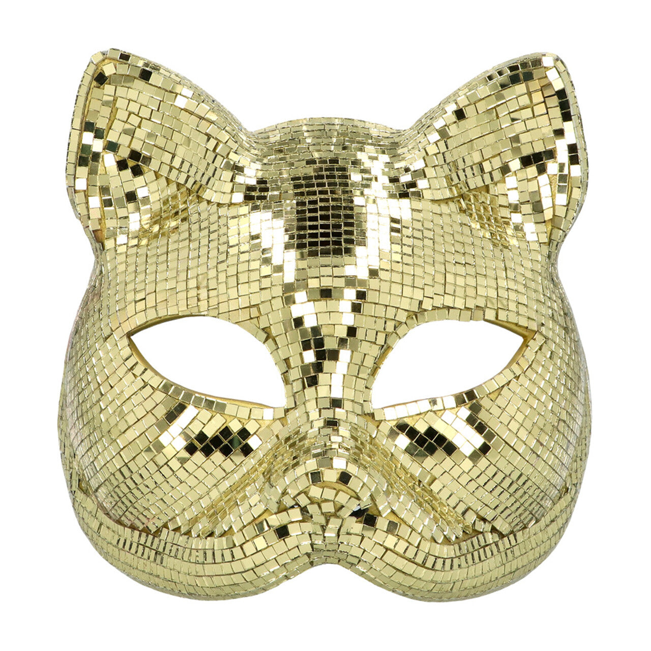 Op deze afbeelding zie je een Accessoires, van het merk Boland. Halfmasker Disco Kat Goud Game Play