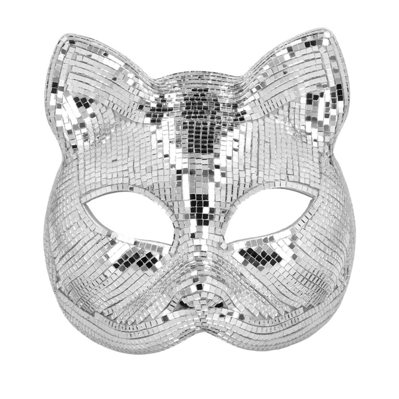 Op deze afbeelding zie je een Accessoires, van het merk Boland. Disco Katten Halfmasker Zilver