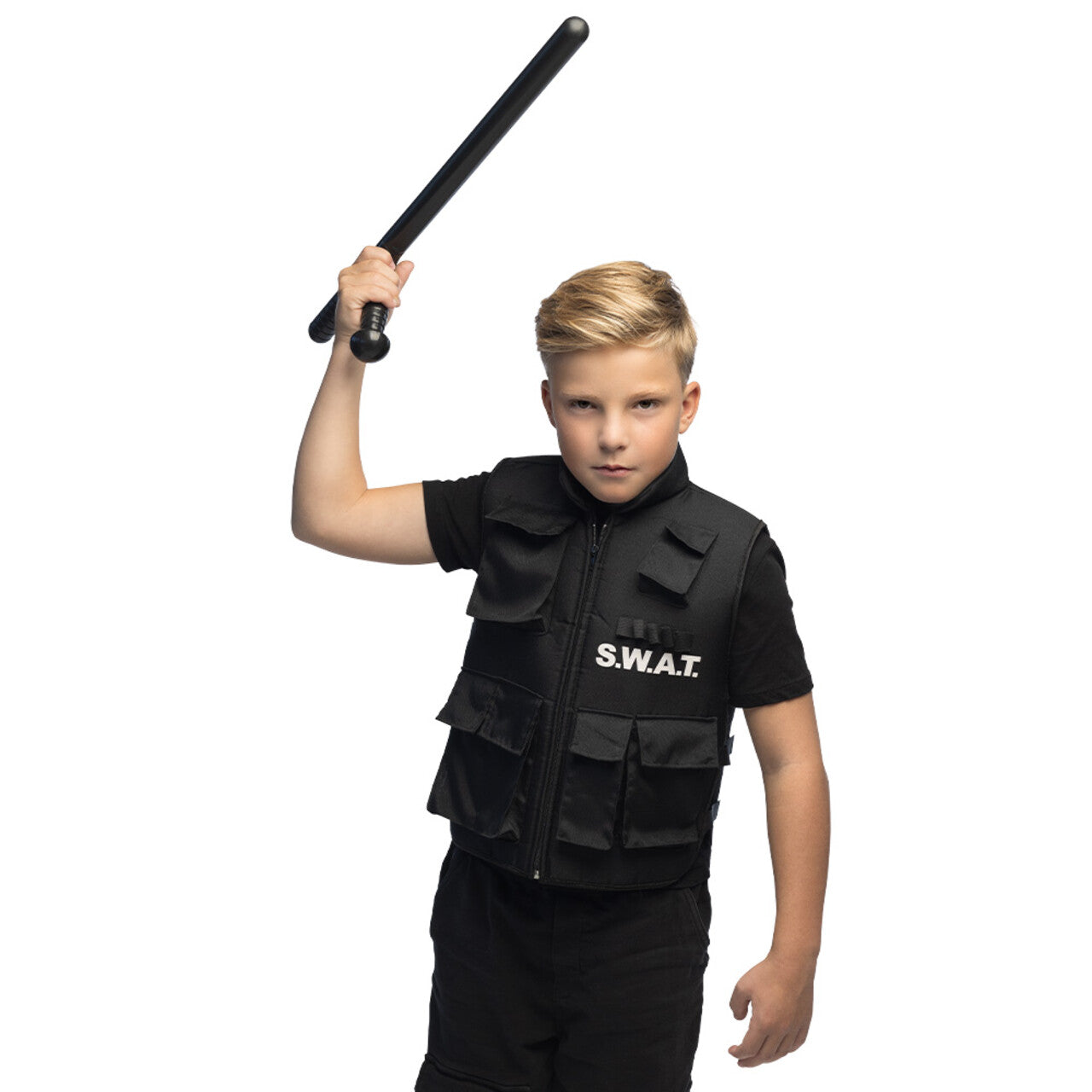 Op deze afbeelding zie je een Kostuums, van het merk Boland. Little Force Swat Vest 5-10 Jaar Kind