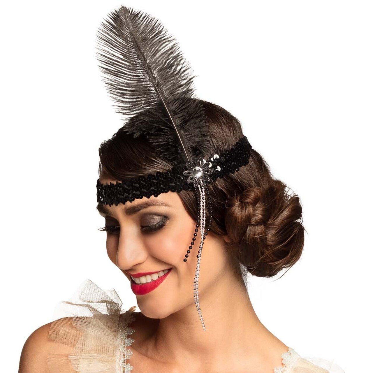 Op deze afbeelding zie je een Accessoires, van het merk Boland. Hoofdband Flapper Zwart