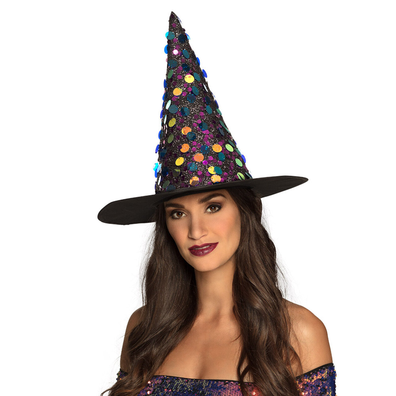Op deze afbeelding zie je een Accessoires, van het merk Boland. Heksenhoed Glitter Sequina
