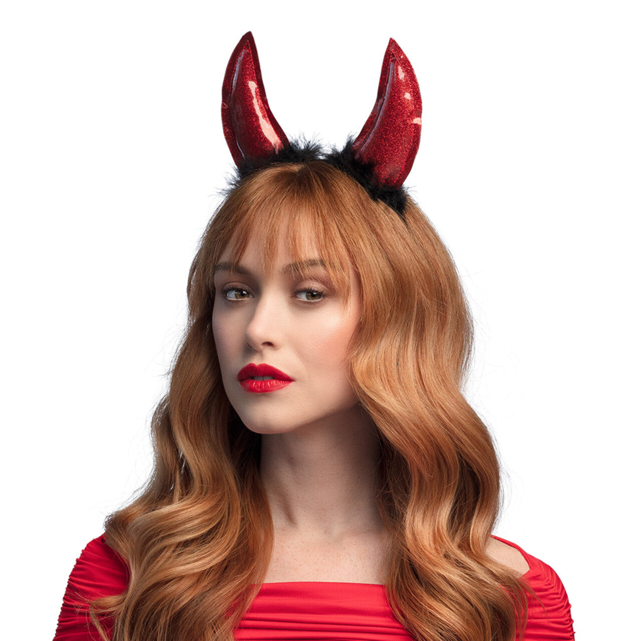 Op deze afbeelding zie je een Accessoires, van het merk Boland. Haarband Shedevil Rood