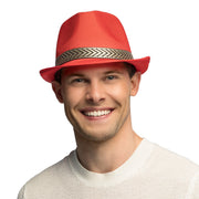 Op deze afbeelding zie je een Accessoires, van het merk Boland. Hoed Fedora Funky Rood