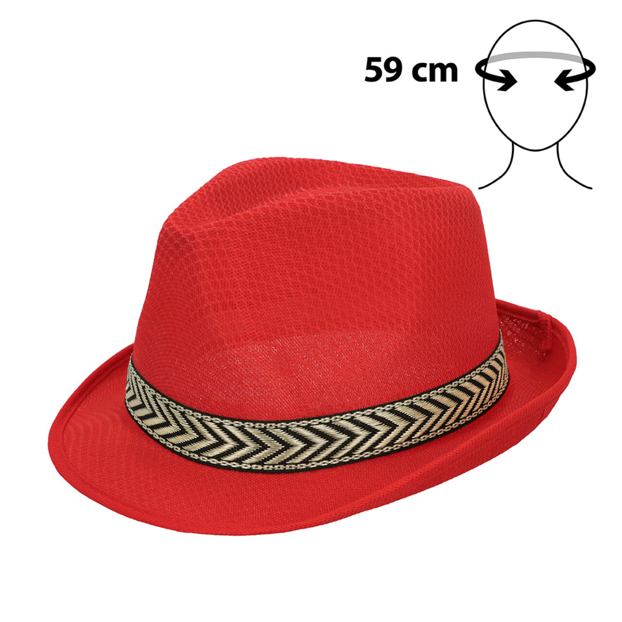 Op deze afbeelding zie je een Accessoires, van het merk Boland. Hoed Fedora Funky Rood
