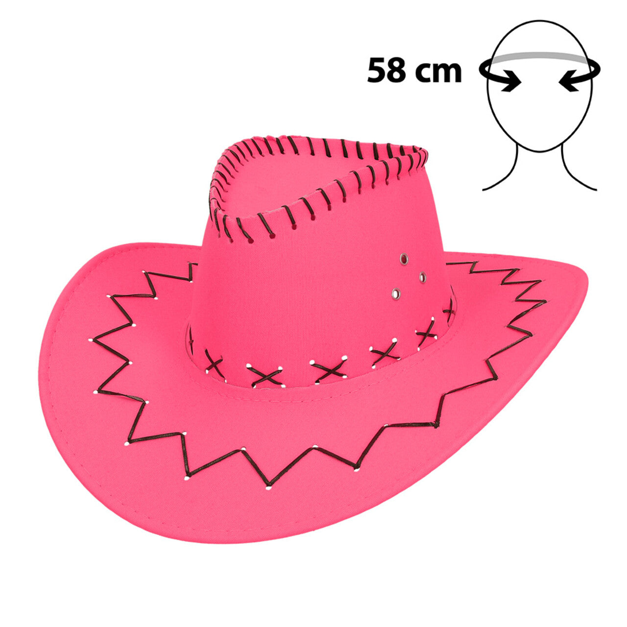 Op deze afbeelding zie je een Accessoires, van het merk Boland. Glowboy Cowboyhoed Neonroze Uv