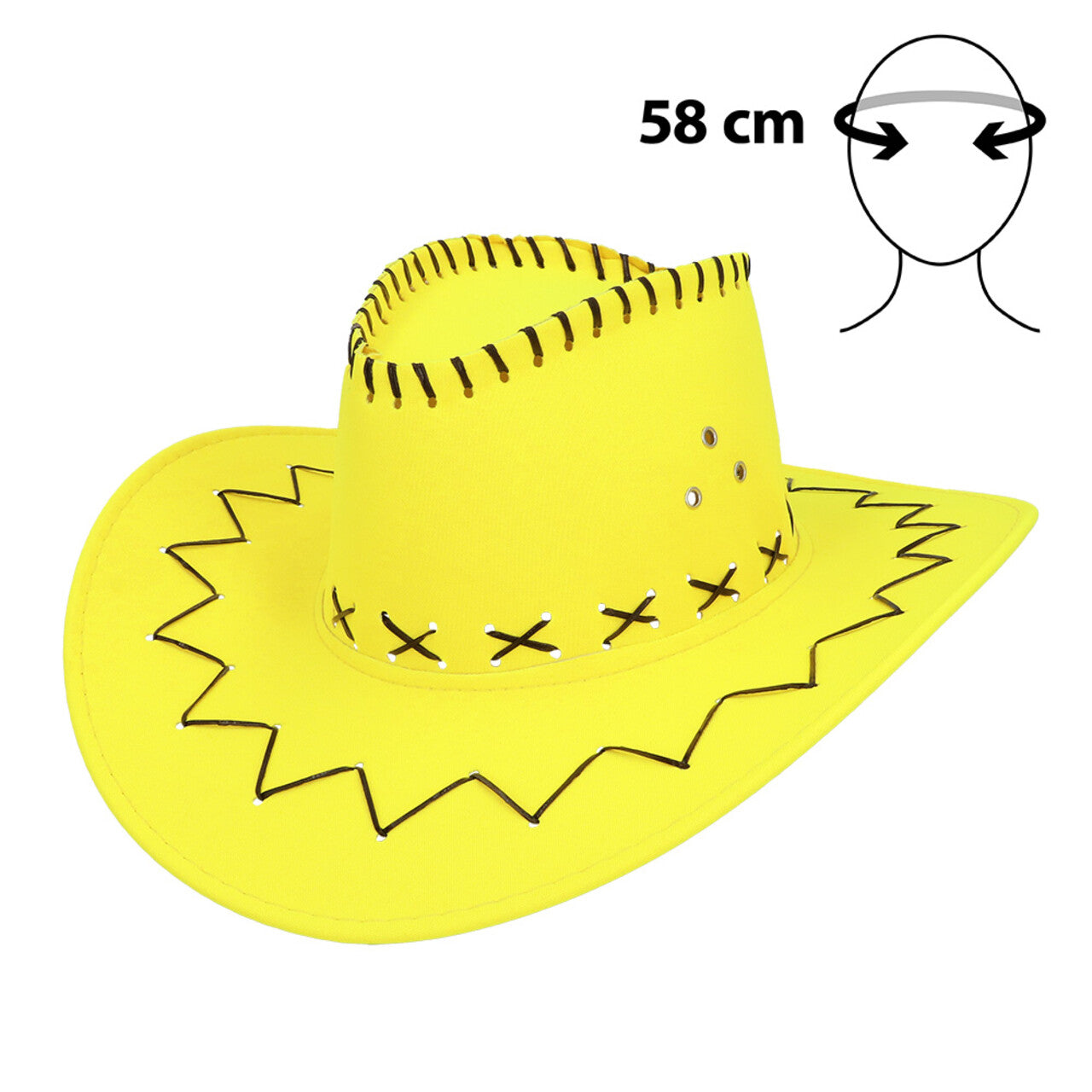 Op deze afbeelding zie je een Accessoires, van het merk Boland. Glowboy Cowboyhoed Neongeel Uv