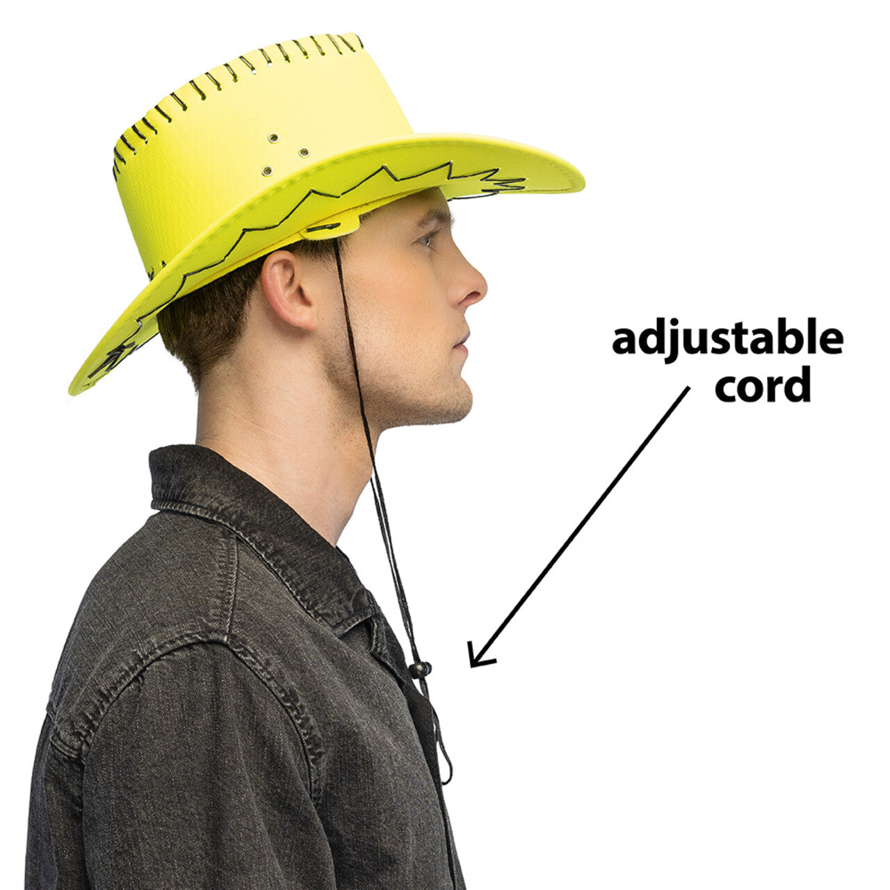Op deze afbeelding zie je een Accessoires, van het merk Boland. Glowboy Cowboyhoed Neongeel Uv