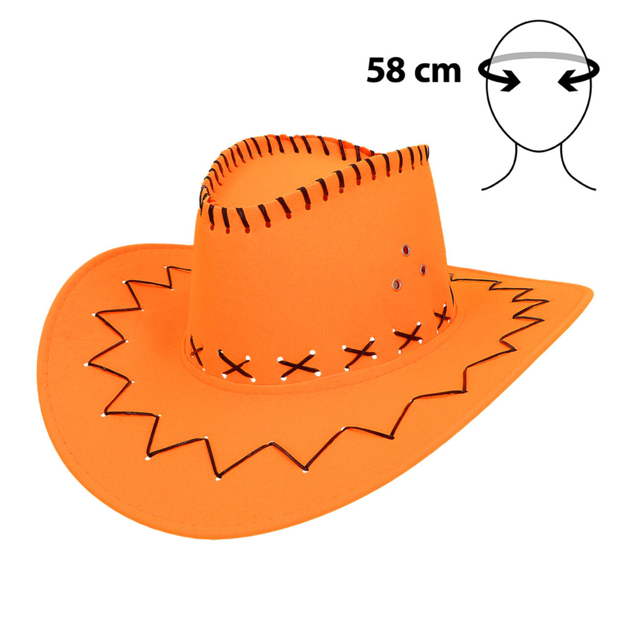 Op deze afbeelding zie je een Accessoires, van het merk Boland. Glowboy Cowboyhoed Neonoranje Uv