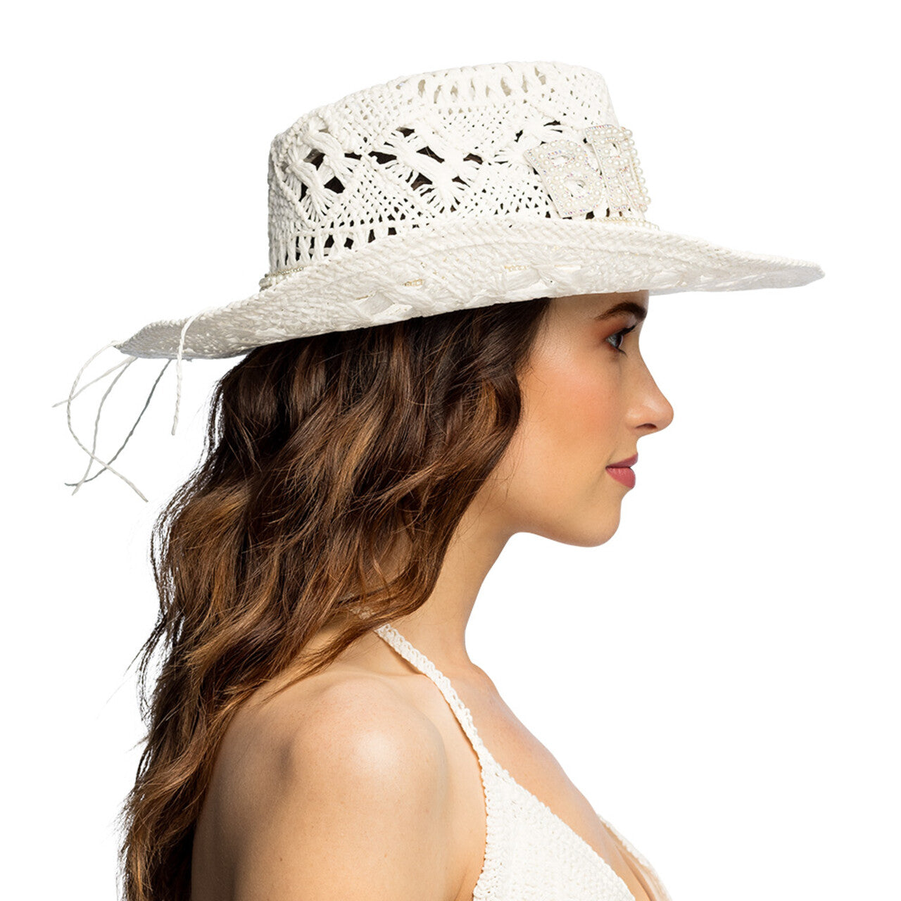 Op deze afbeelding zie je een Accessoires, van het merk Boland. Cowboyhoed Summer Wild Bride
