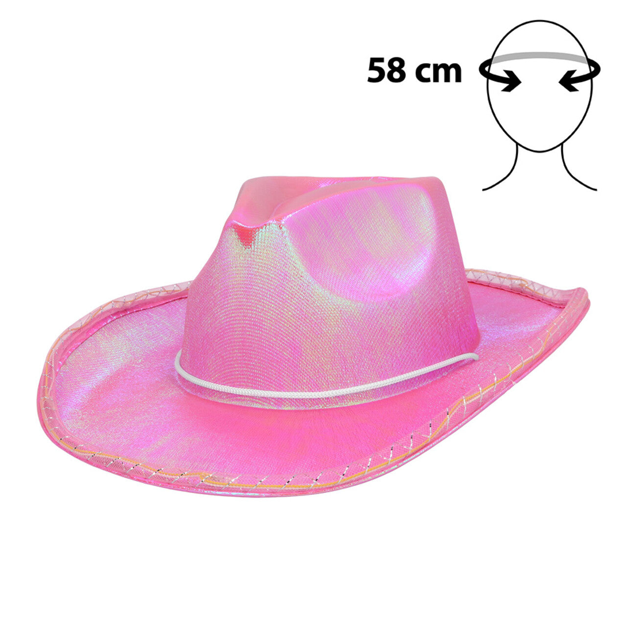 Op deze afbeelding zie je een Accessoires, van het merk Boland. Pearl Pink Cowboyhoed Met Led