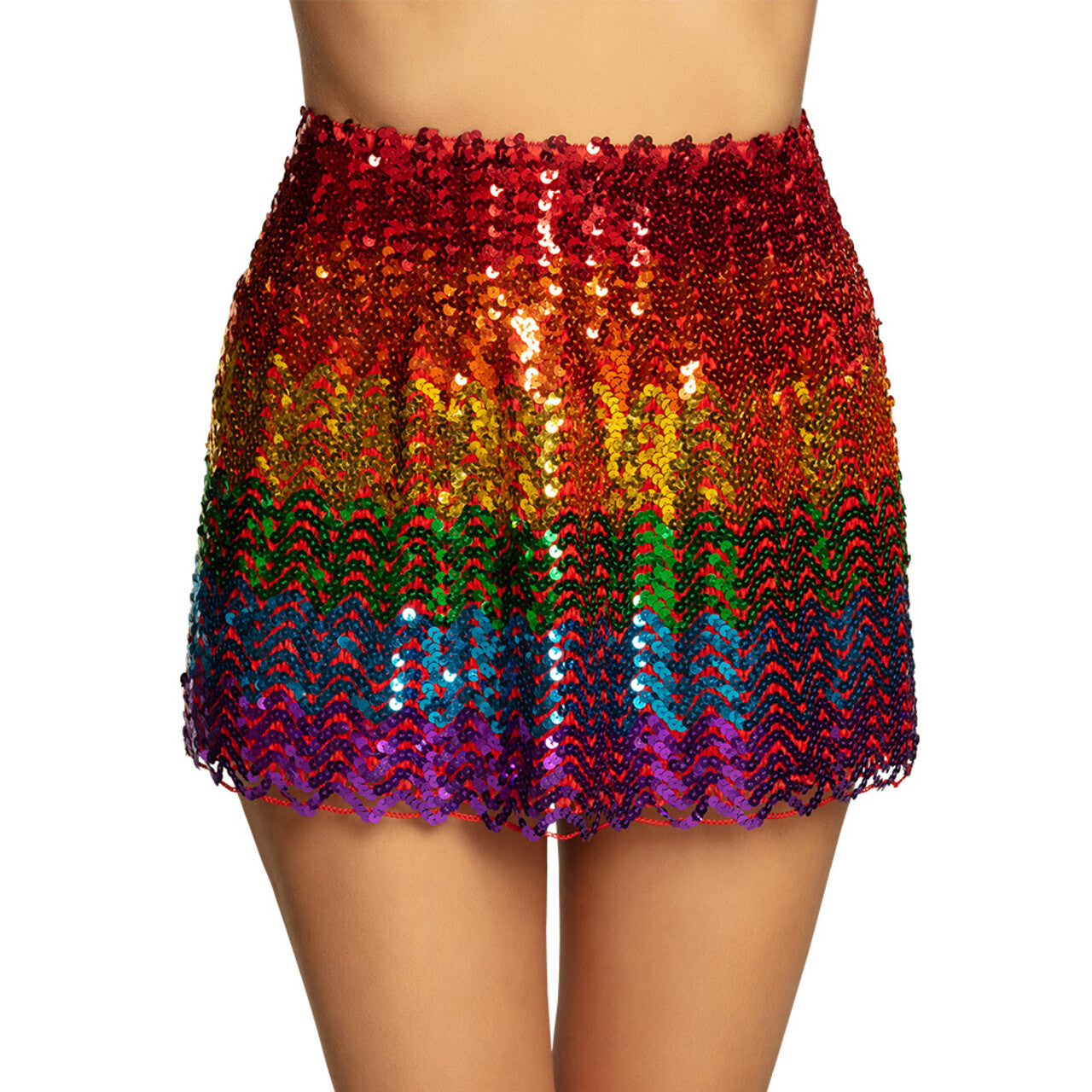 Op deze afbeelding zie je een Kostuums, van het merk Boland. Pailletten Rok Regenboog Festival Vrouw