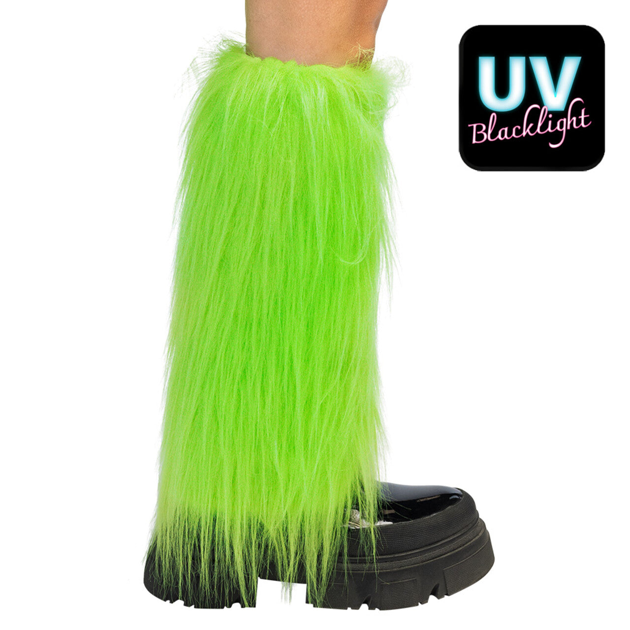 Op deze afbeelding zie je een Accessoires, van het merk Boland. Bontige Beenwarmers Neongroen