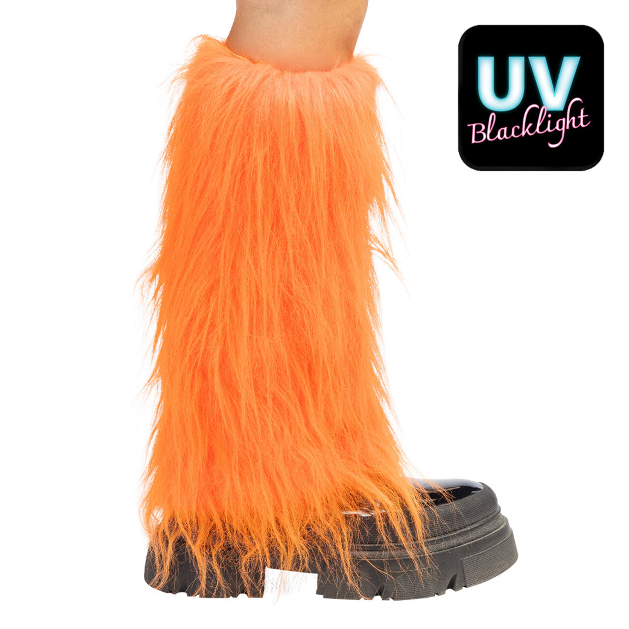 Op deze afbeelding zie je een Accessoires, van het merk Boland. Bontige Beenwarmers Neon Oranje
