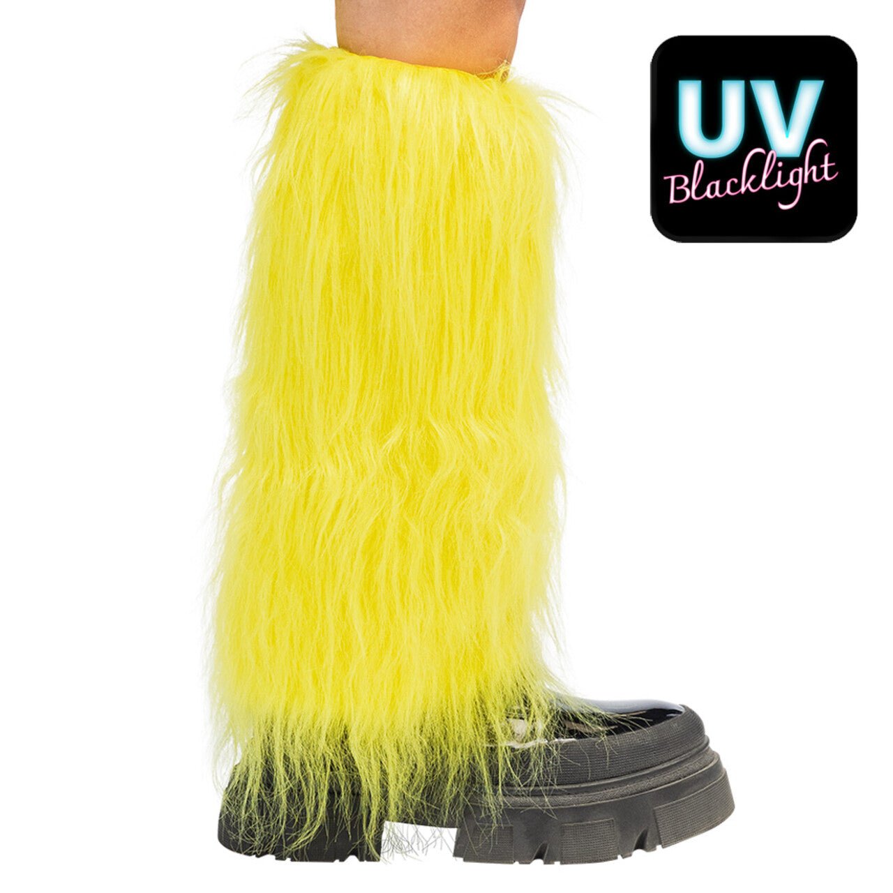 Op deze afbeelding zie je een Accessoires, van het merk Boland. Bontige Beenwarmers Neon Geel
