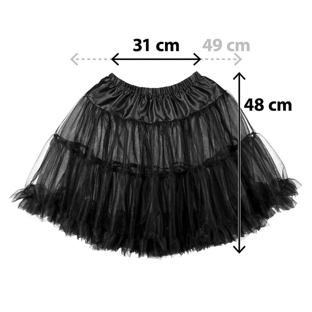 Op deze afbeelding zie je een Kostuums, van het merk Boland. Petticoat De Luxe Zwart Vrouw
