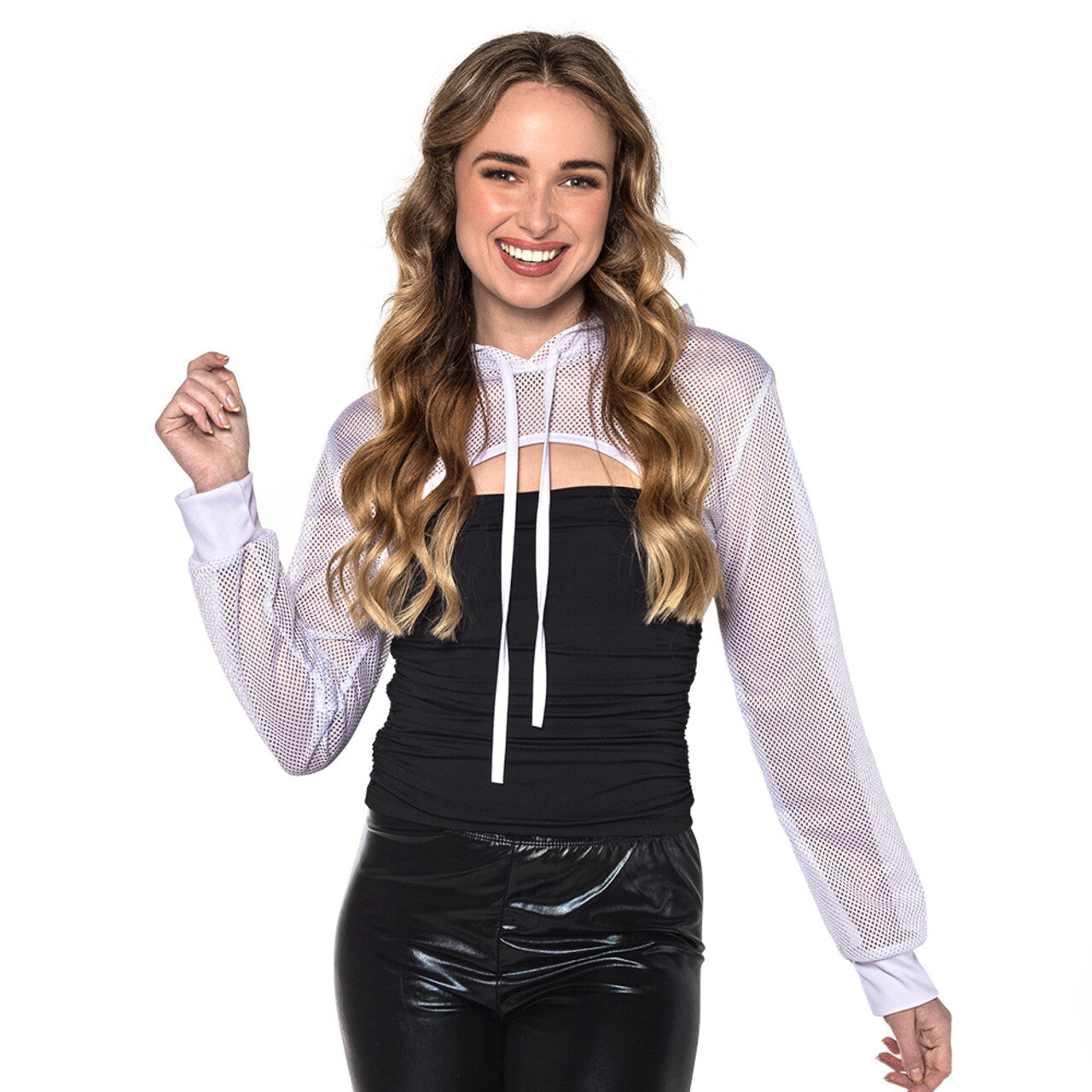 Op deze afbeelding zie je een Kostuums, van het merk Boland. Sportief Visnet Festival Bolero Wit Vrouw