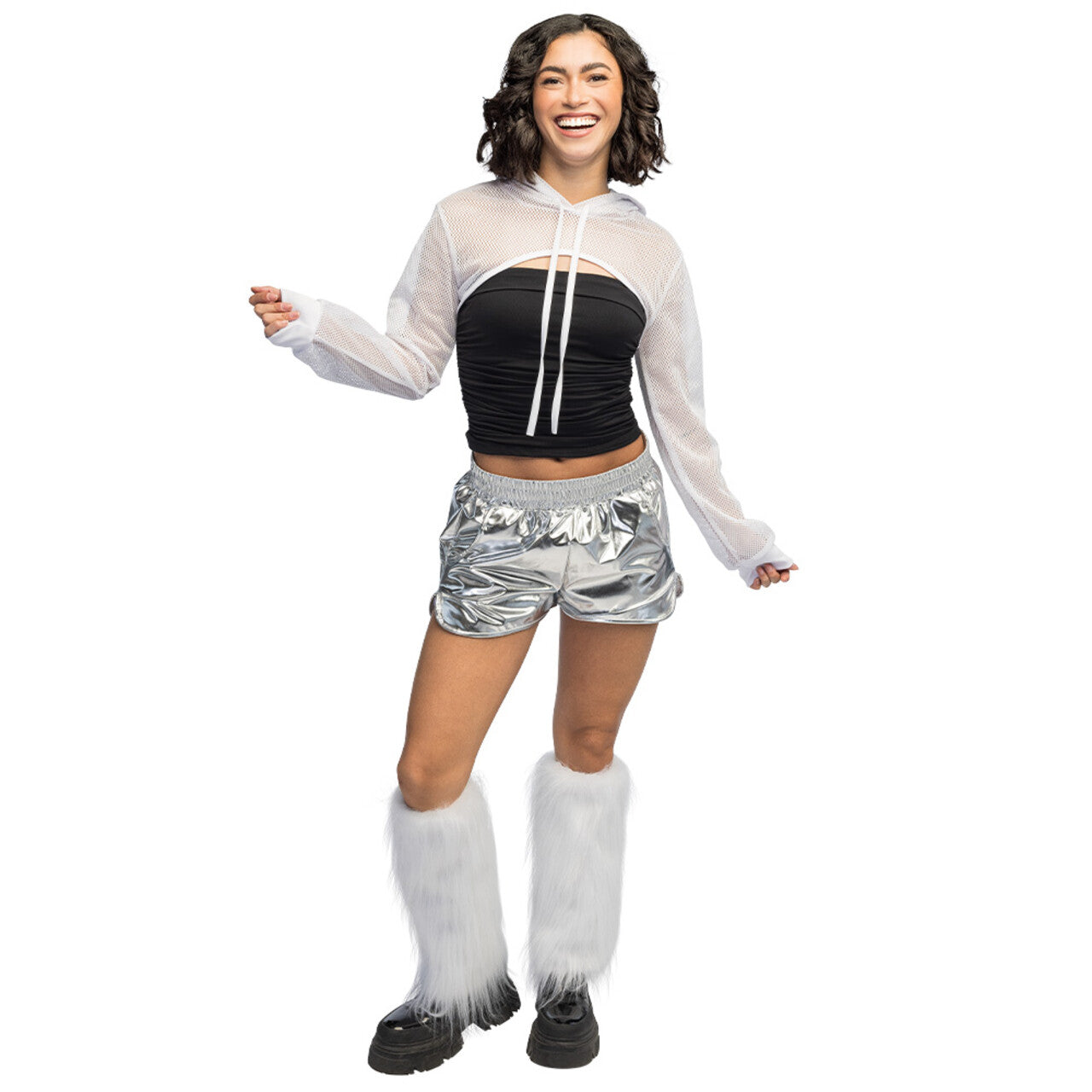 Op deze afbeelding zie je een Kostuums, van het merk Boland. Sportief Visnet Festival Bolero Wit Vrouw