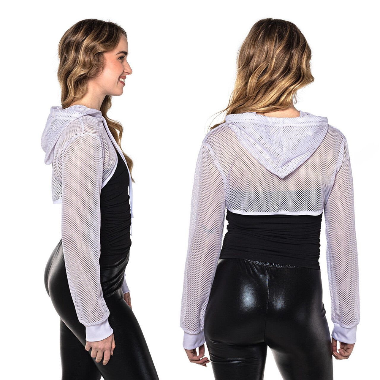 Op deze afbeelding zie je een Kostuums, van het merk Boland. Sportief Visnet Festival Bolero Wit Vrouw