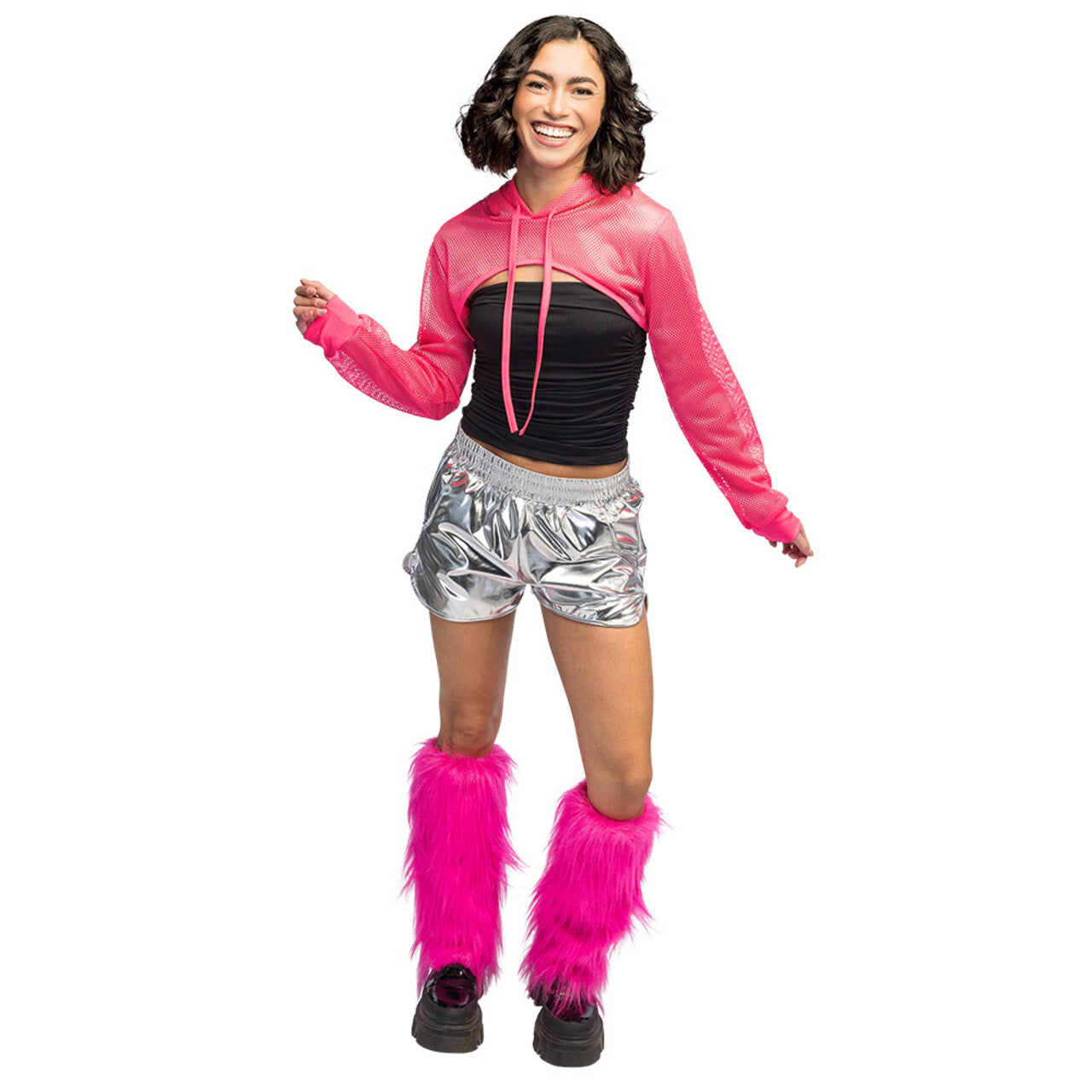 Op deze afbeelding zie je een Kostuums, van het merk Boland. Sportief Visnet Festival Bolero Neon Roze Vrouw