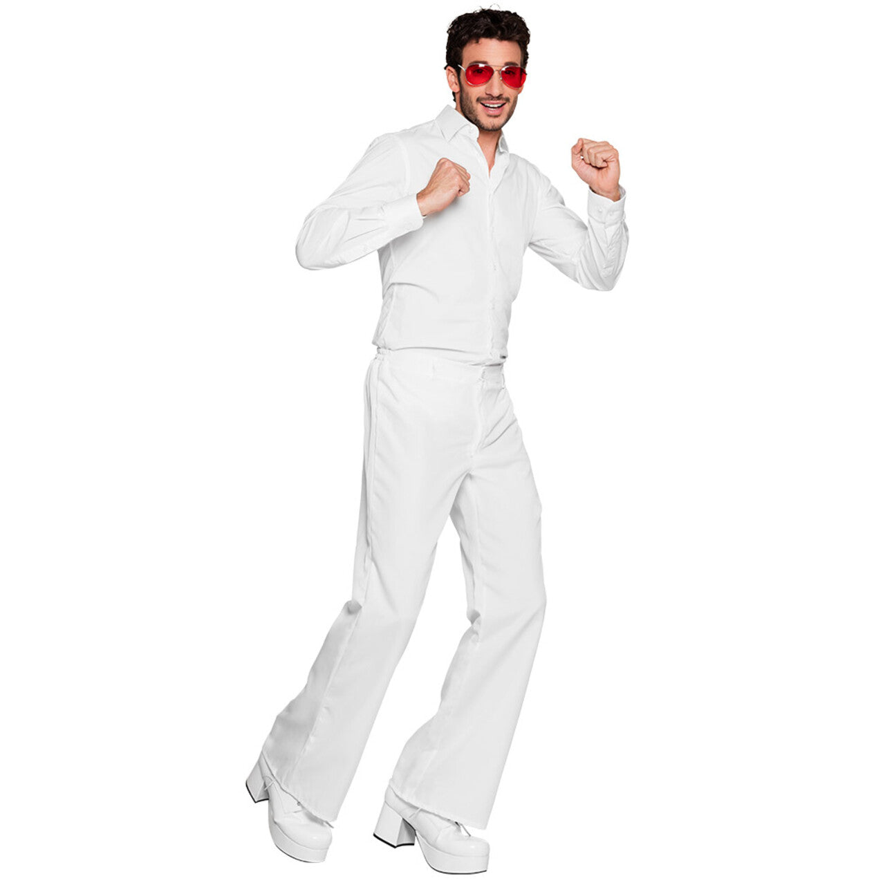 Op deze afbeelding zie je een Kostuums, van het merk Boland. Dans En Sjans Disco Broek Wit Man