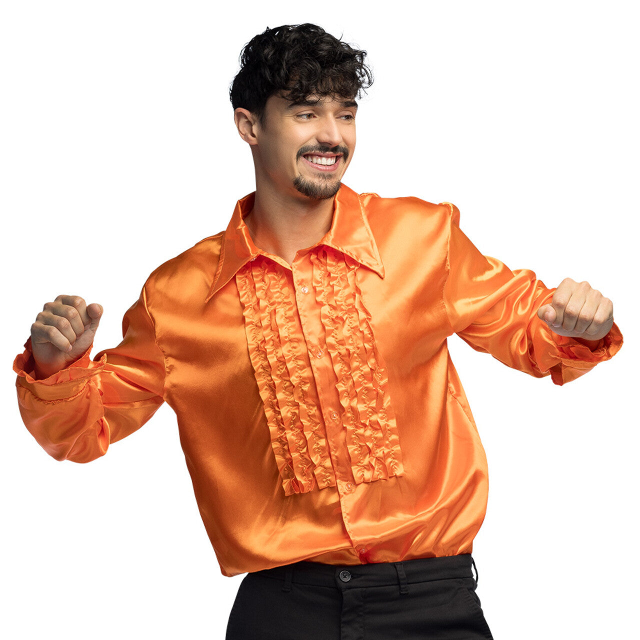 Op deze afbeelding zie je een Kostuums, van het merk Boland. Rouchen Blouse Oranje Orlando Orange Man
