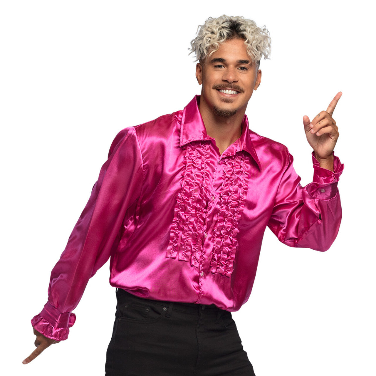 Op deze afbeelding zie je een Kostuums, van het merk Boland. Rouchen Blouse Roze Cocktail Rose Man