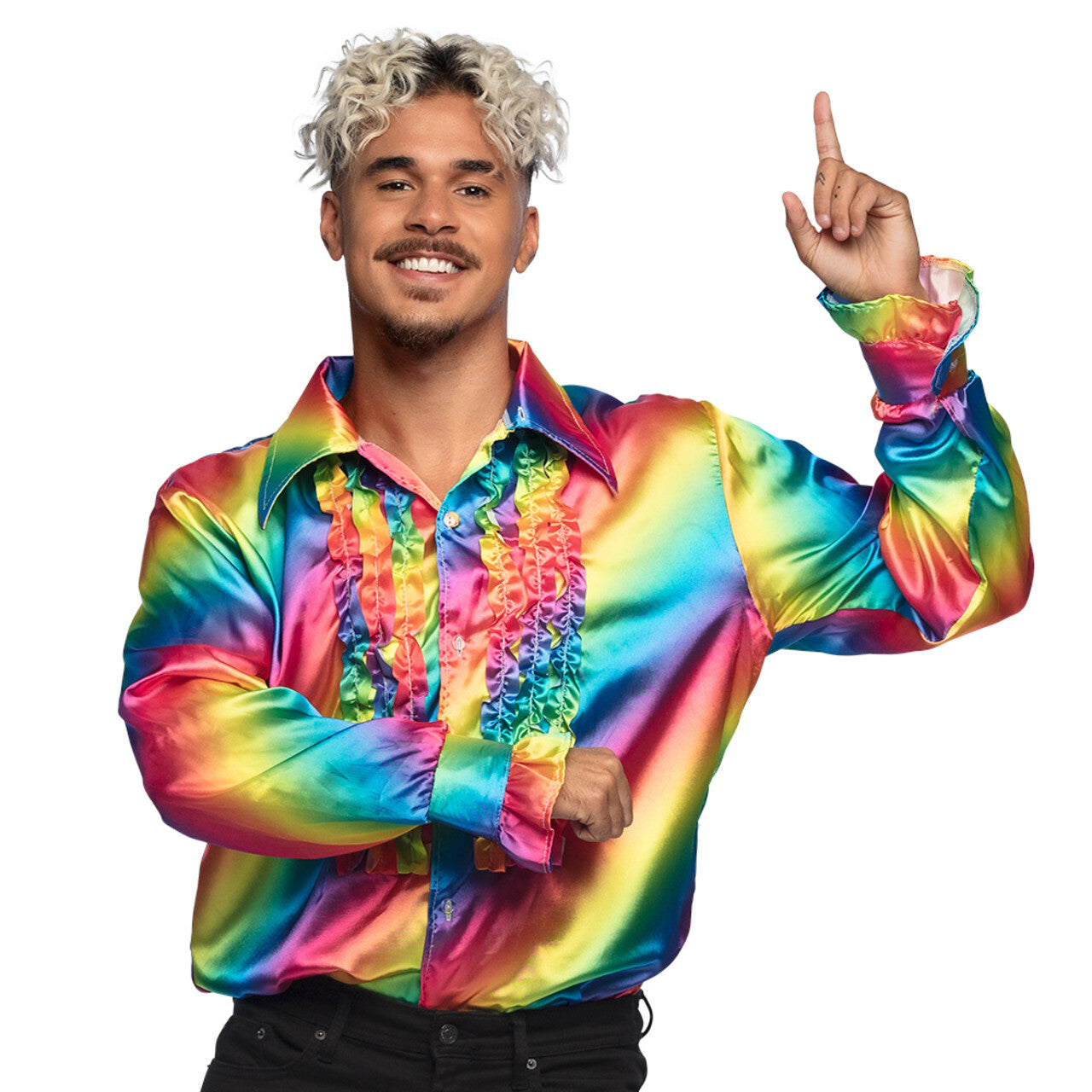 Op deze afbeelding zie je een Kostuums, van het merk Boland. Rouchen Blouse Rainbow Flex Man