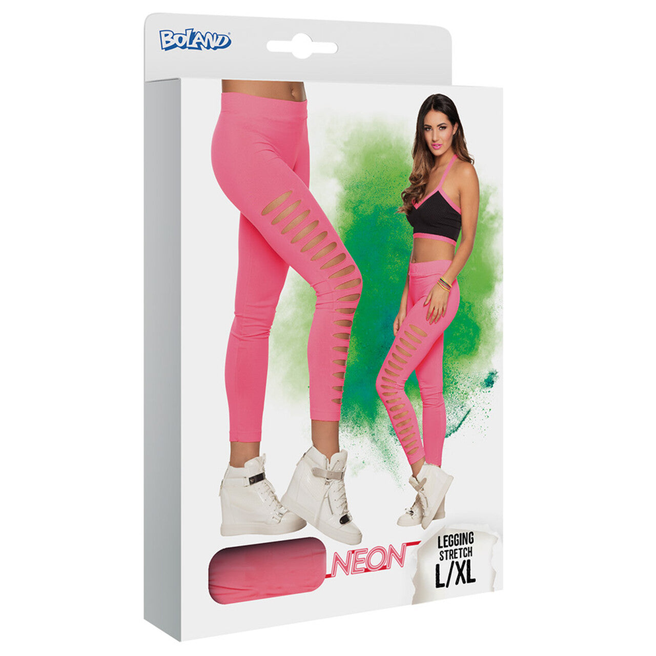Op deze afbeelding zie je een Kostuums, van het merk Boland. Legging Sexy Gaps Neonroze Vrouw
