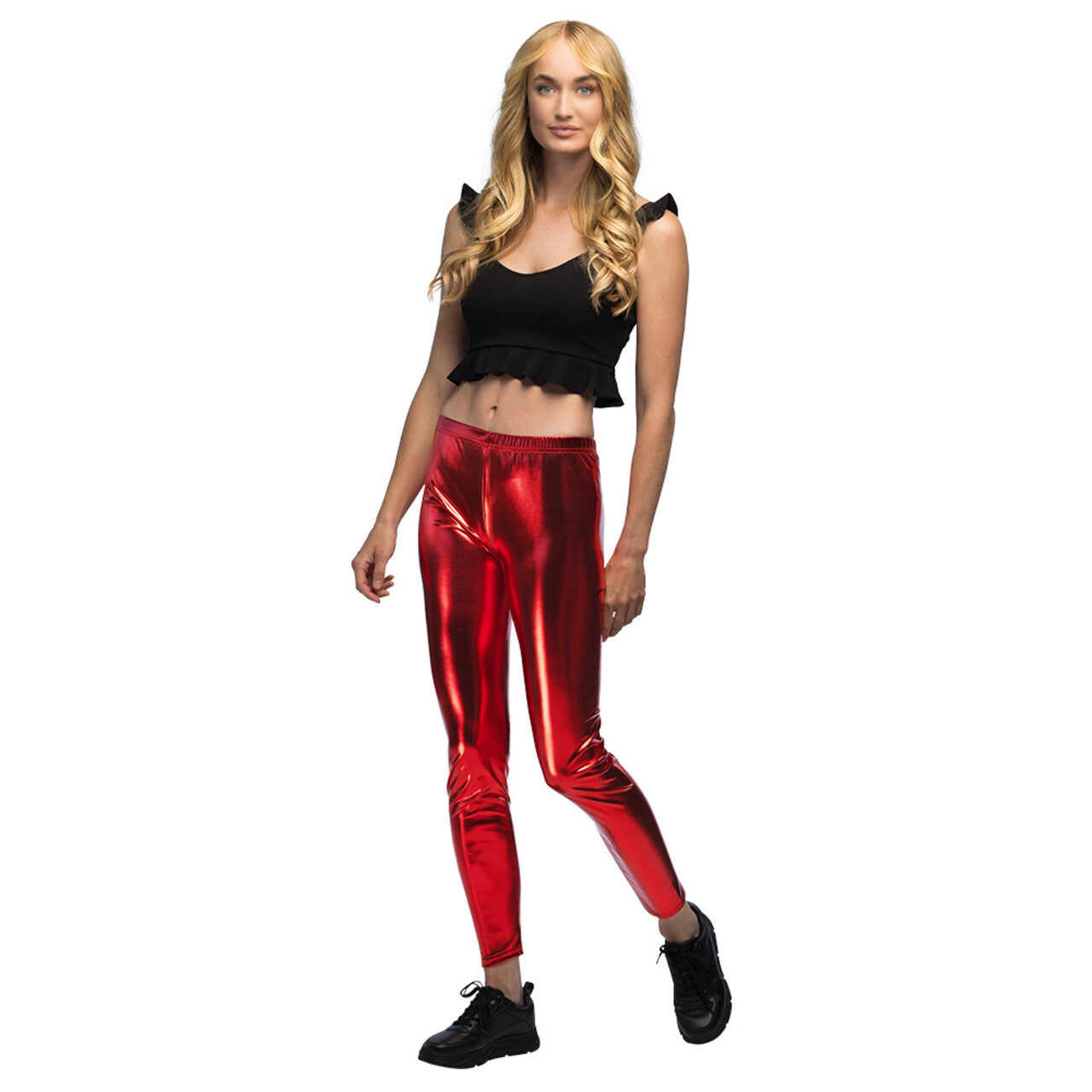 Op deze afbeelding zie je een Kostuums, van het merk Boland. Legging Metallic Rood Vrouw