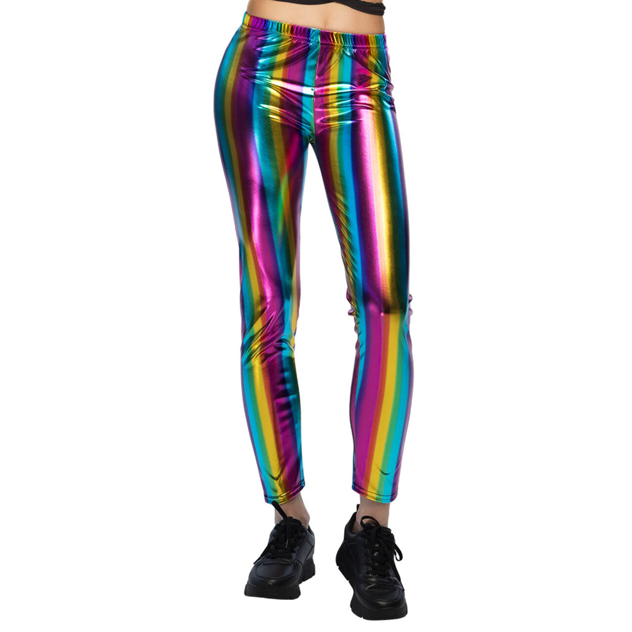 Op deze afbeelding zie je een Kostuums, van het merk Boland. Legging Metallic Regenboog Vrouw