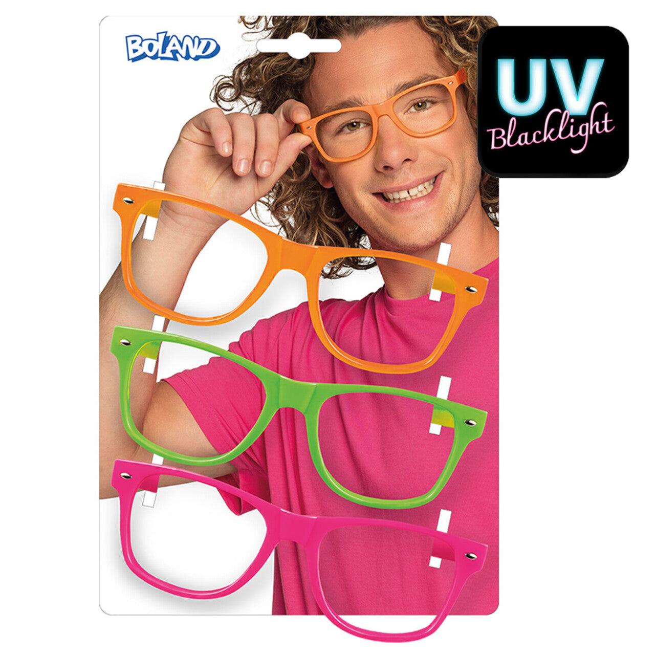 Op deze afbeelding zie je een Accessoires, van het merk Boland. Set Van 3 Neon Brillen