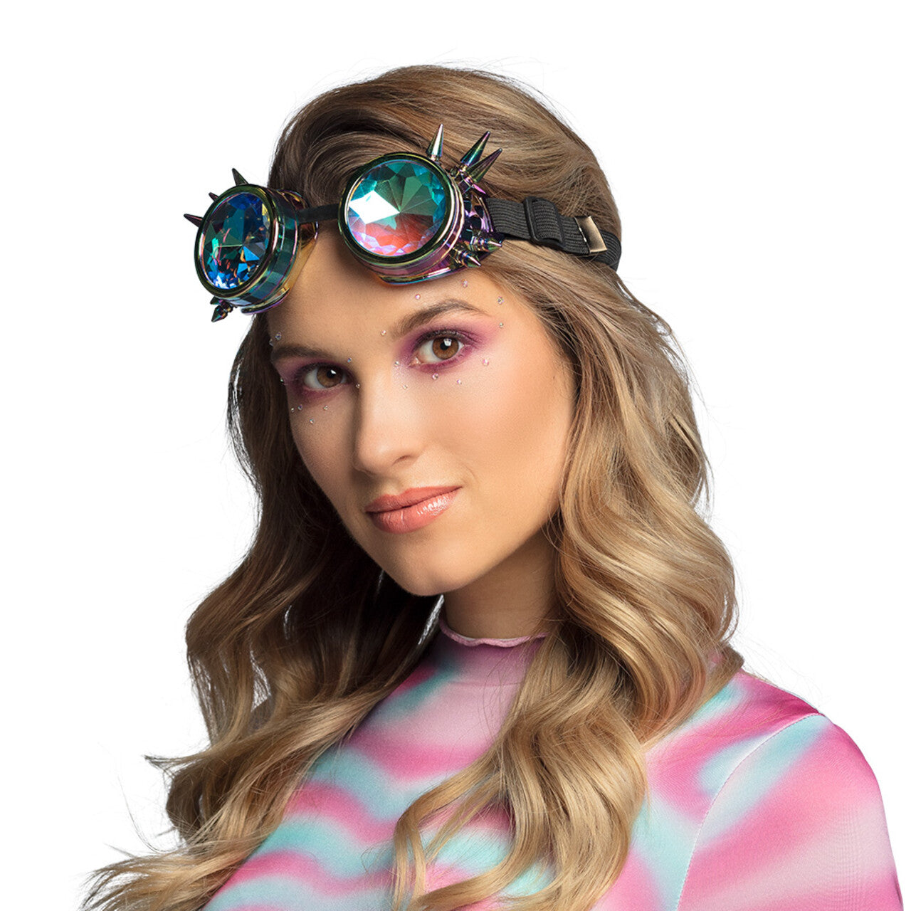 Op deze afbeelding zie je een Accessoires, van het merk Boland. Spiky Rave Bril Zilver