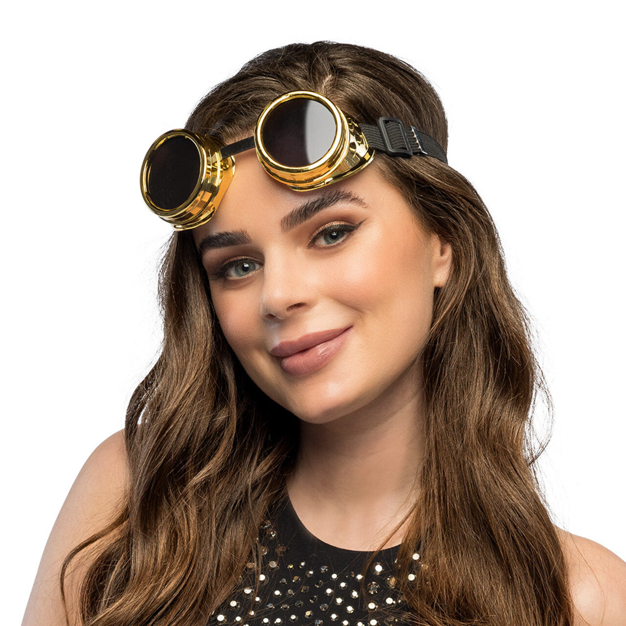 Op deze afbeelding zie je een Accessoires, van het merk Boland. Gouden Vintage Party Goggles