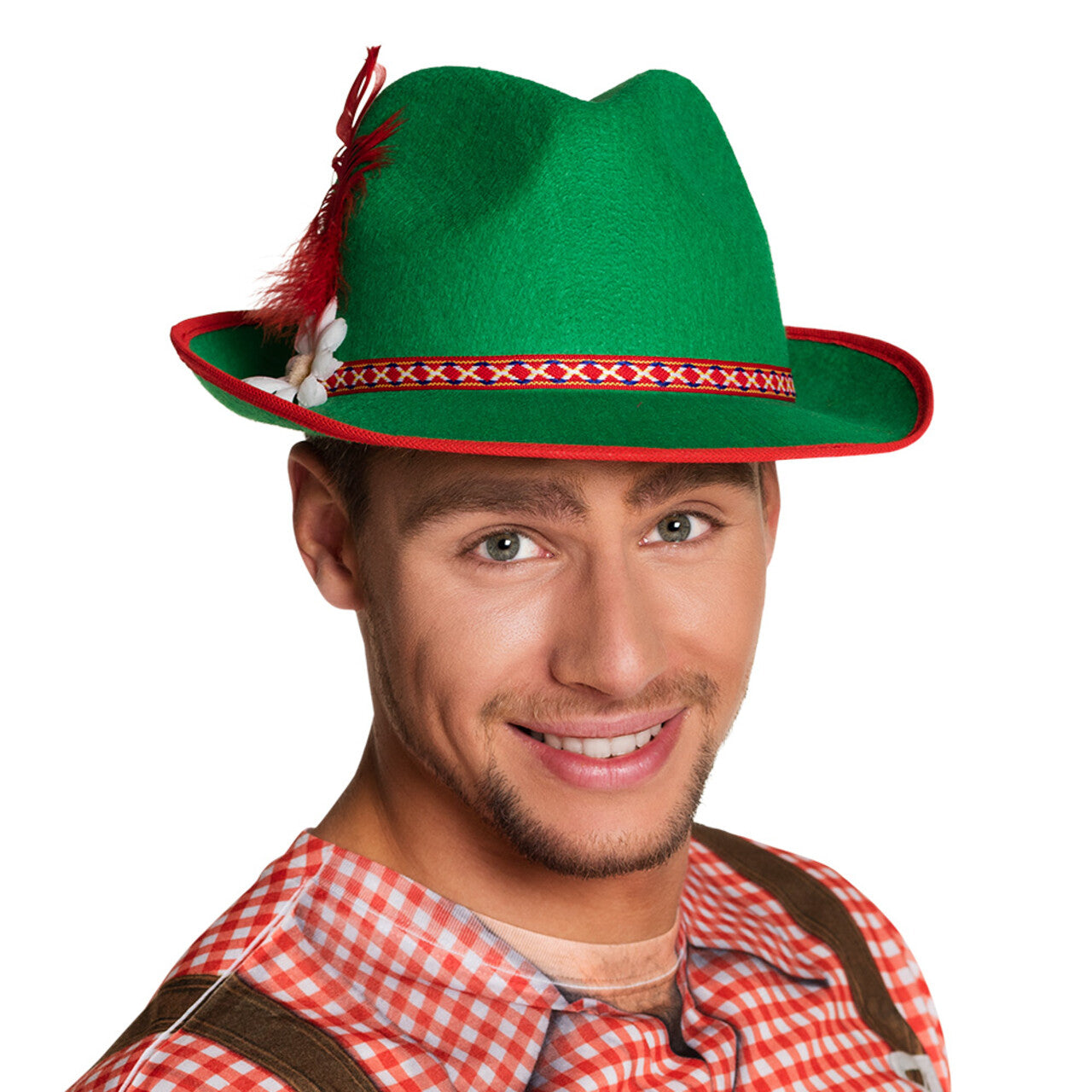 Op deze afbeelding zie je een Accessoires, van het merk Boland. Groene Tirol Hoed Oktoberfest
