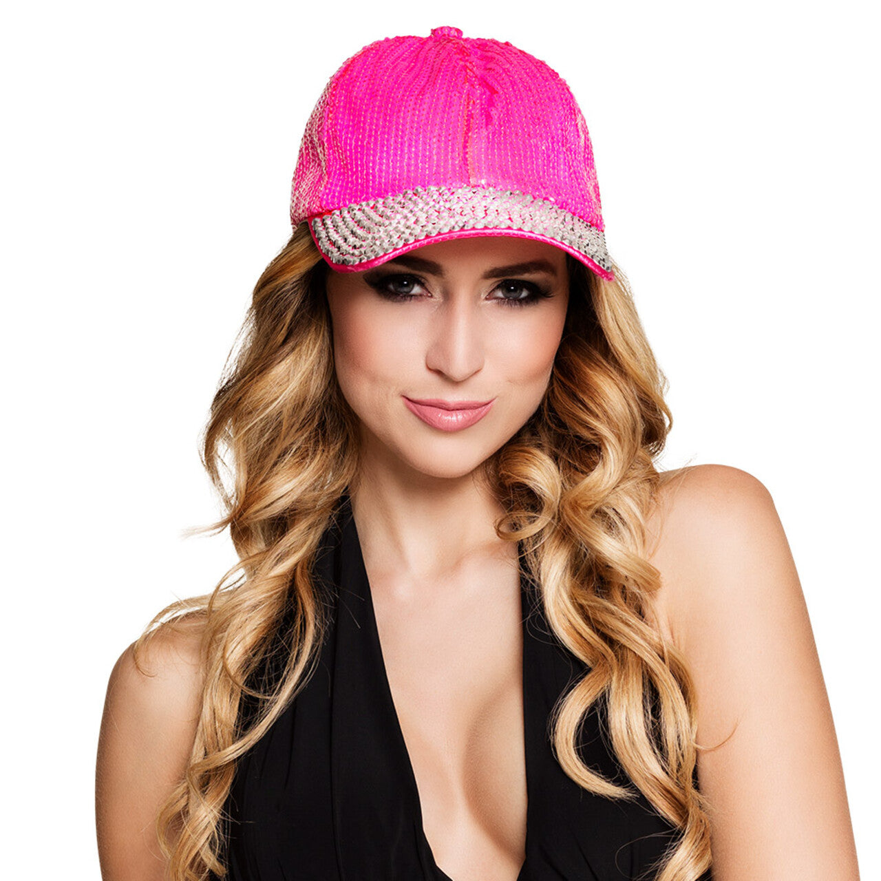 Op deze afbeelding zie je een Accessoires, van het merk Boland. Pet Super Bling Bling Roze Met Pailletten