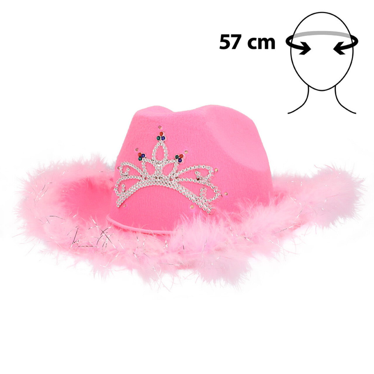 Op deze afbeelding zie je een Accessoires, van het merk Boland. Blush Bandit Cowboyhoed Met Lampjes