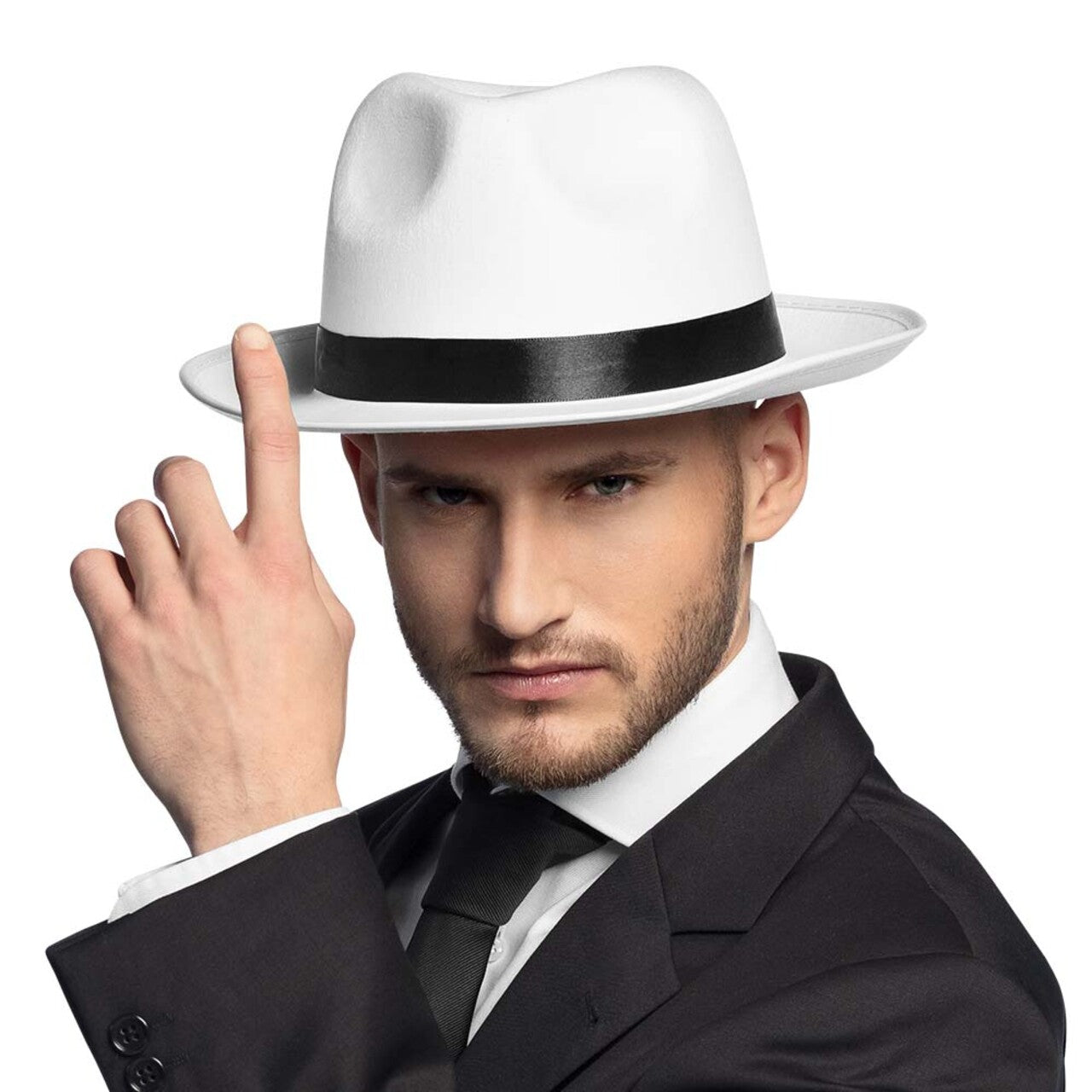 Op deze afbeelding zie je een Accessoires, van het merk Boland. Hoed Maffia Wit