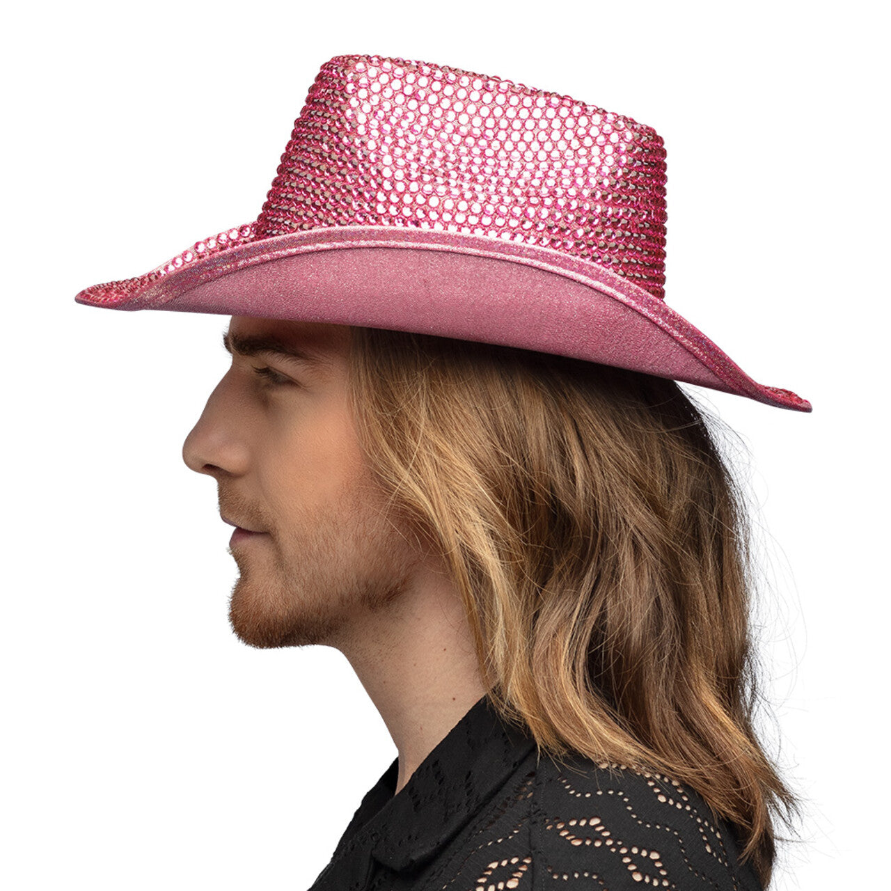 Op deze afbeelding zie je een Accessoires, van het merk Boland. Diva Strass Cowboyhoed Roze High Quality