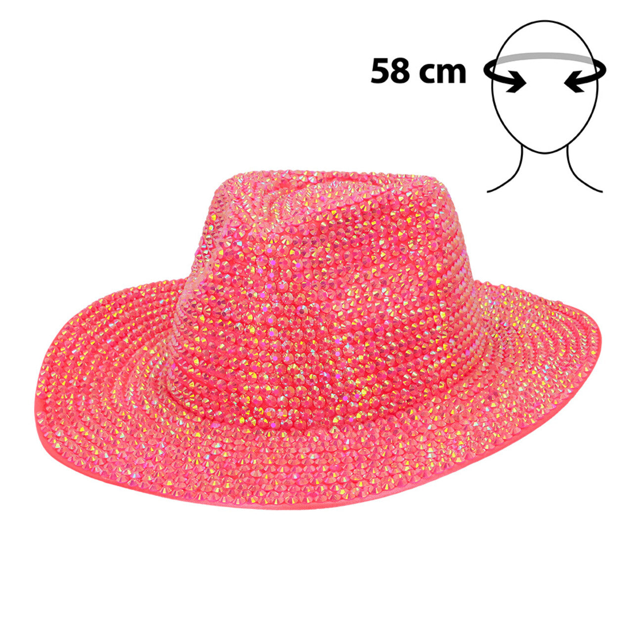 Op deze afbeelding zie je een Accessoires, van het merk Boland. Aurora Strass Cowboyhoed Neonroze Uv