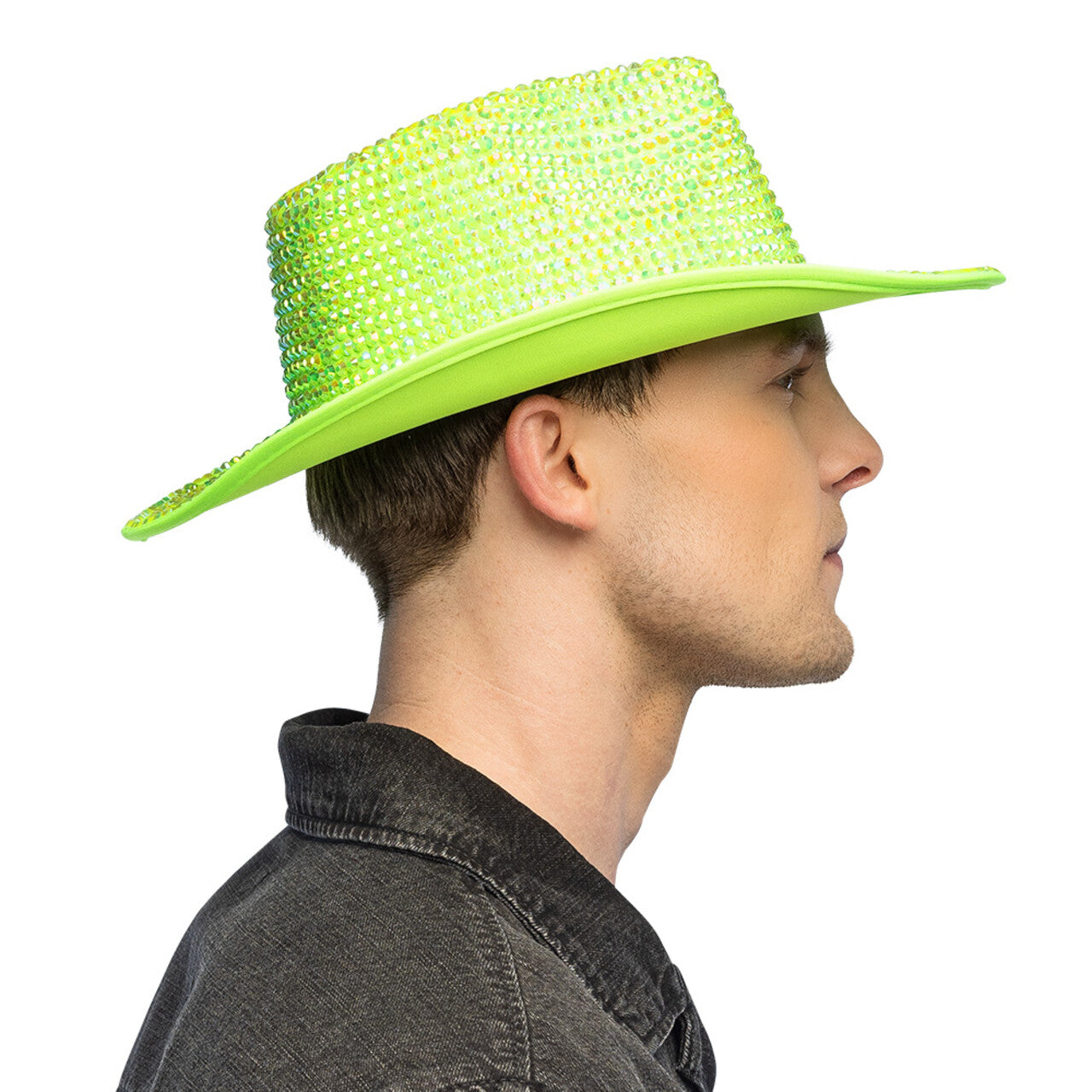 Op deze afbeelding zie je een Accessoires, van het merk Boland. Aurora Strass Cowboyhoed Neongroen Uv