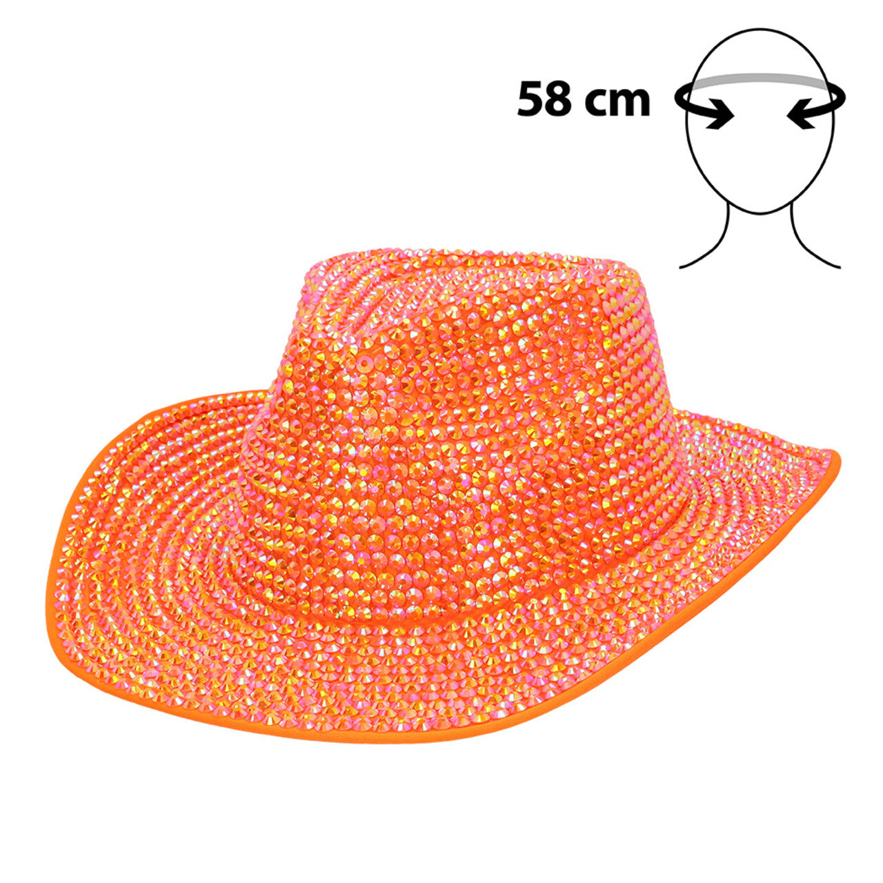 Op deze afbeelding zie je een Accessoires, van het merk Boland. Aurora Strass Cowboyhoed Neonoranje Uv
