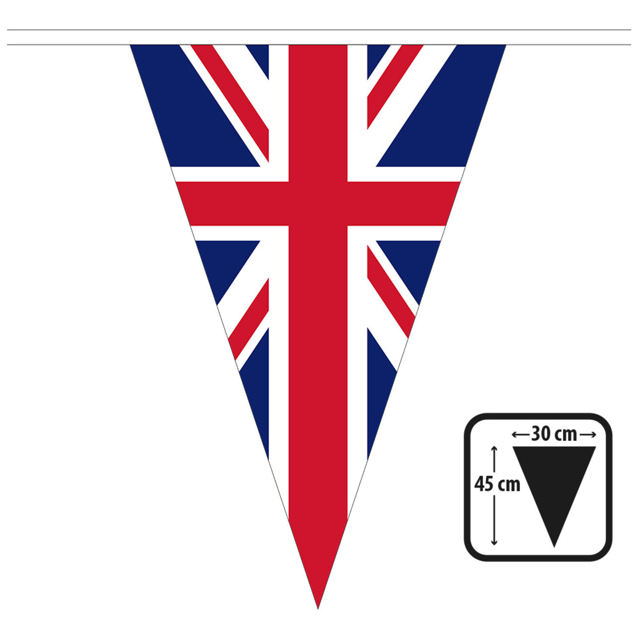 Op deze afbeelding zie je een Decoratie, van het merk Boland. Vlaggenlijn Met Grote Vlaggen Engeland Union Jack