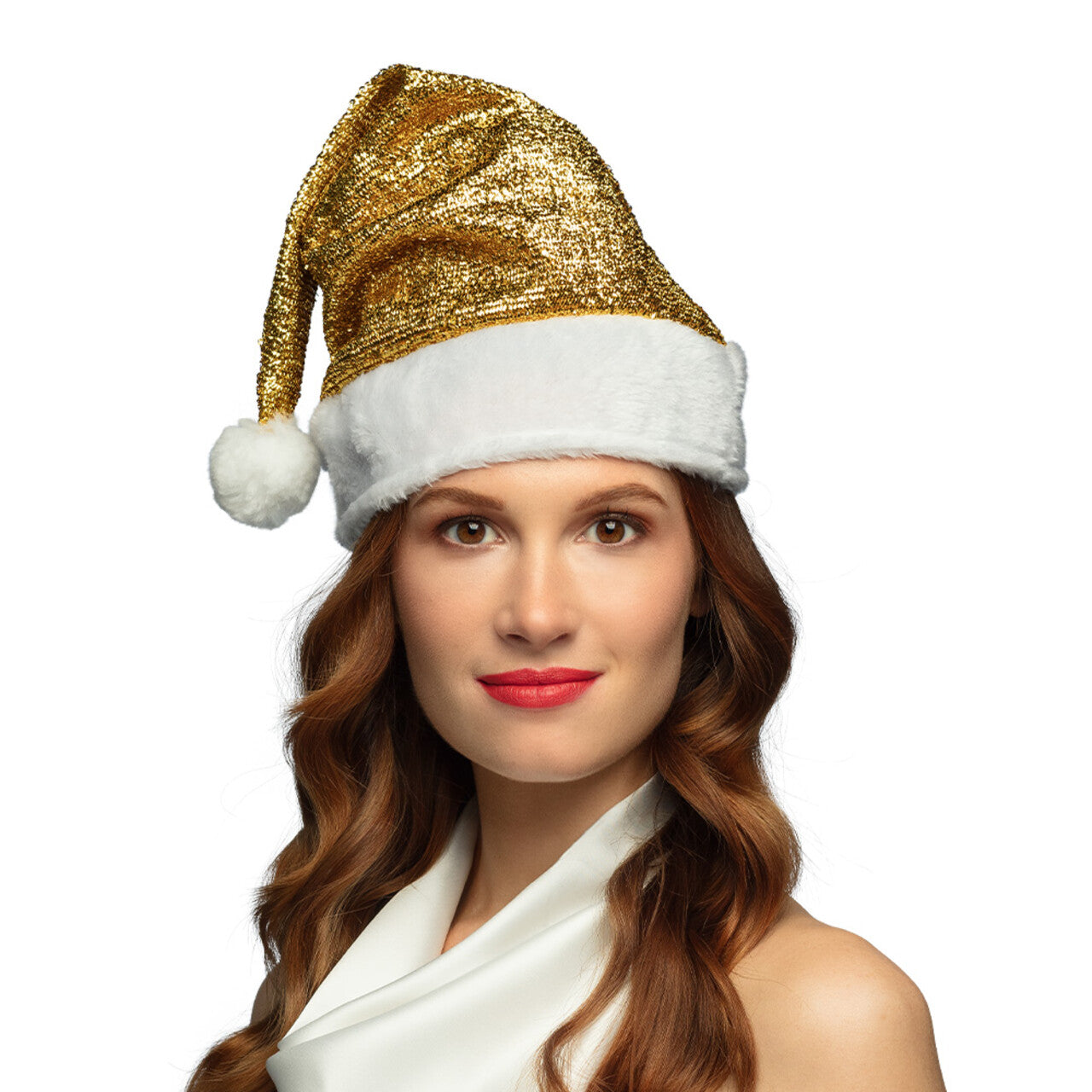 Op deze afbeelding zie je een Accessoires, van het merk Boland. Kerstmuts Goud