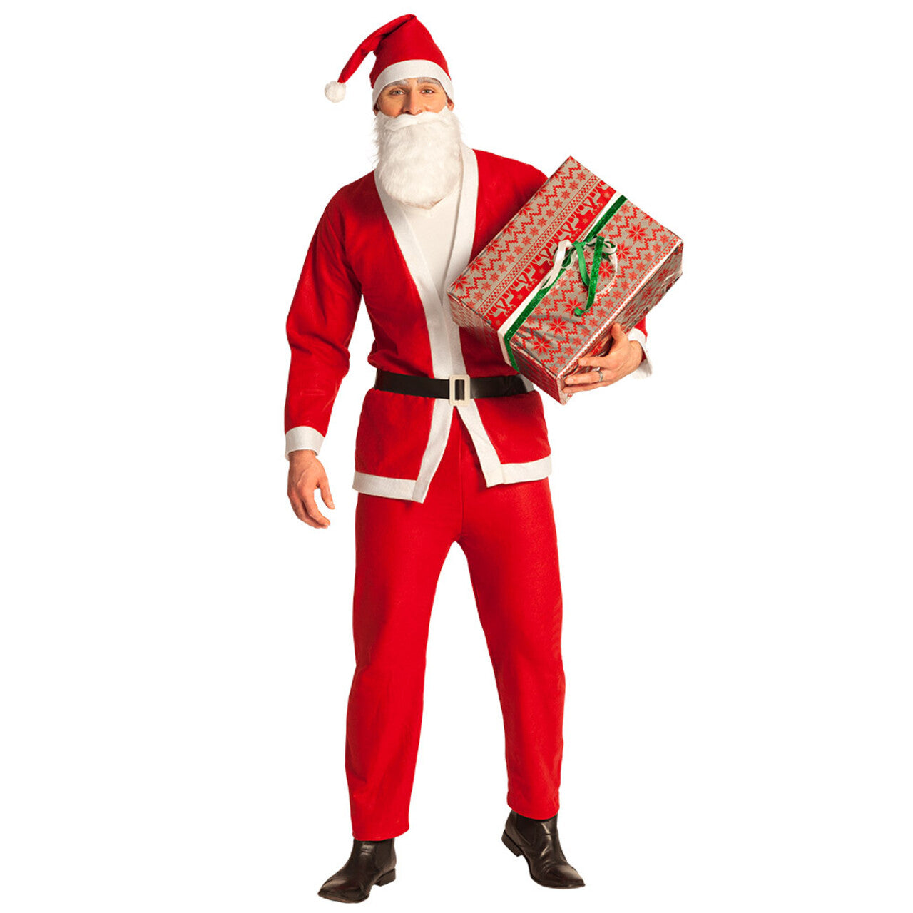 Op deze afbeelding zie je een Kostuums, van het merk Boland. Real Mister Claus Man Kostuum