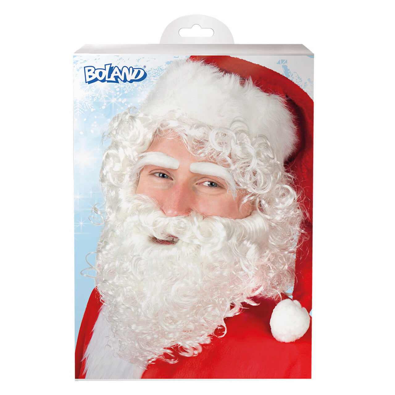 Op deze afbeelding zie je een Accessoires, van het merk Boland. Set Kerstman (Pruik, Wenkbrauwen En Baard)