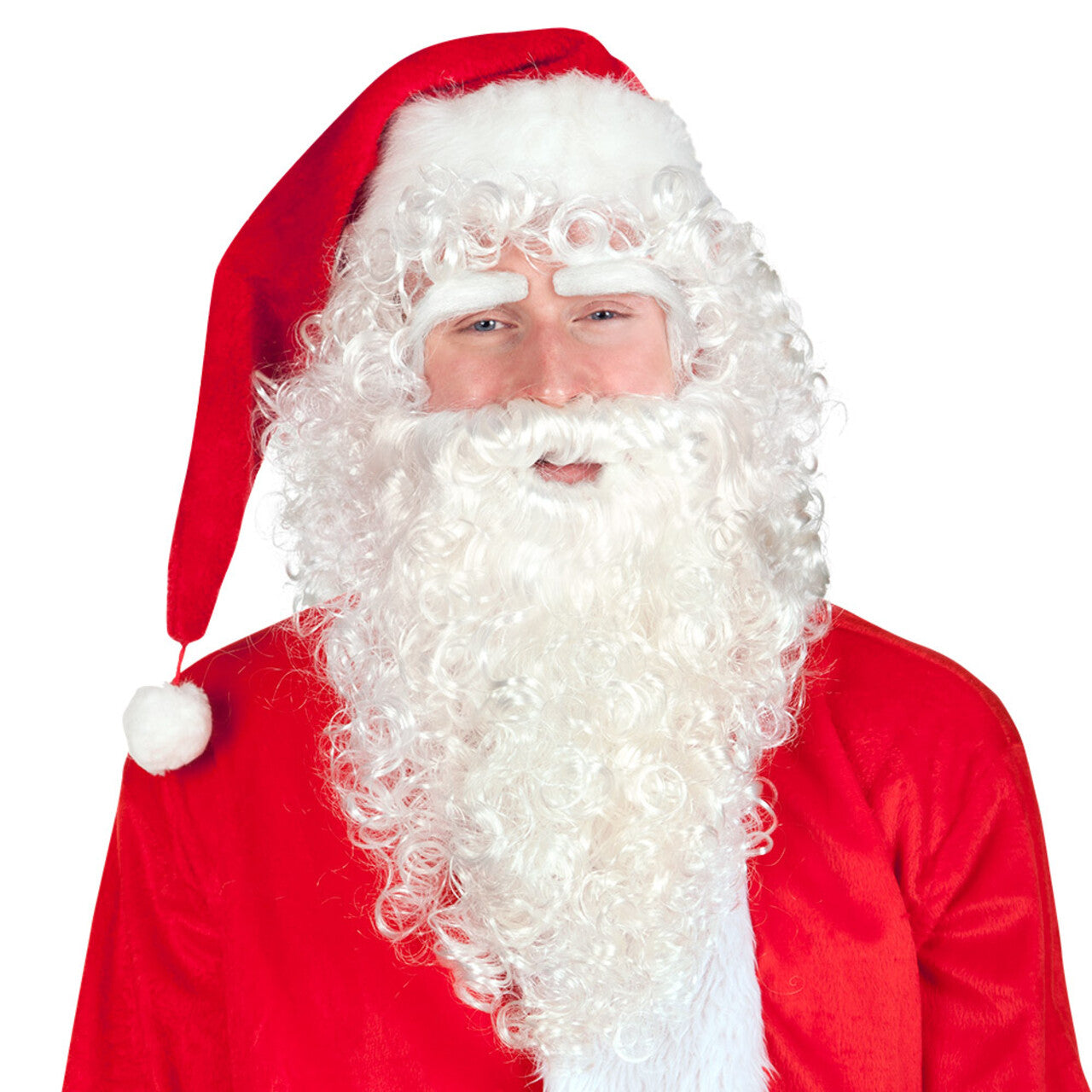 Op deze afbeelding zie je een Accessoires, van het merk Boland. Set Kerstman Deluxe (Pruik, Wenkbrauwen En Baard)